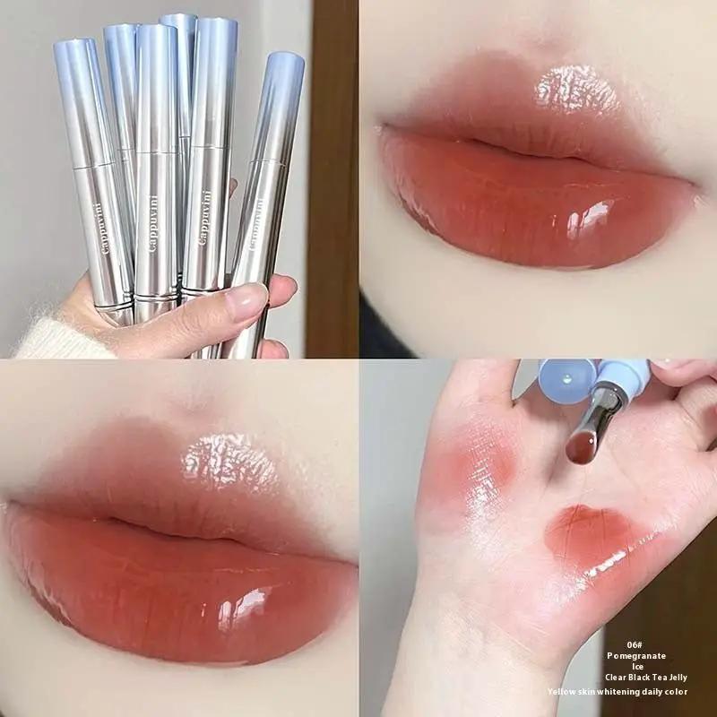 Reflective Lip Gloss And Shimmer Lipstick Set With Mirror Water Light Finish For Brilliant Lip Shine And Fuller Look by null