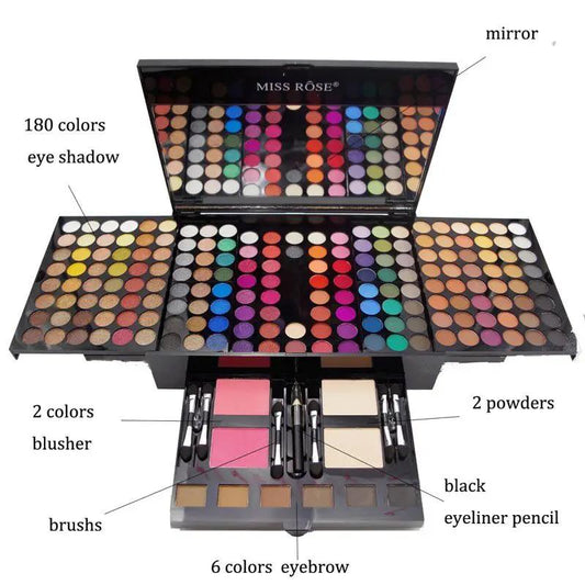 180 Colors Piano Shaped Makeup Palette Set With Eyeshadow And Blush For All Day Colorful Looks by null