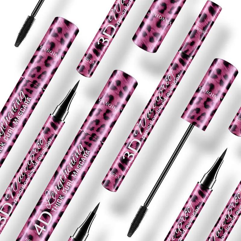 Red Leopard Eyeliner And Mascara Set Makeup Duo For Bold Eye Look 2 In 1 Kit Waterproof by null