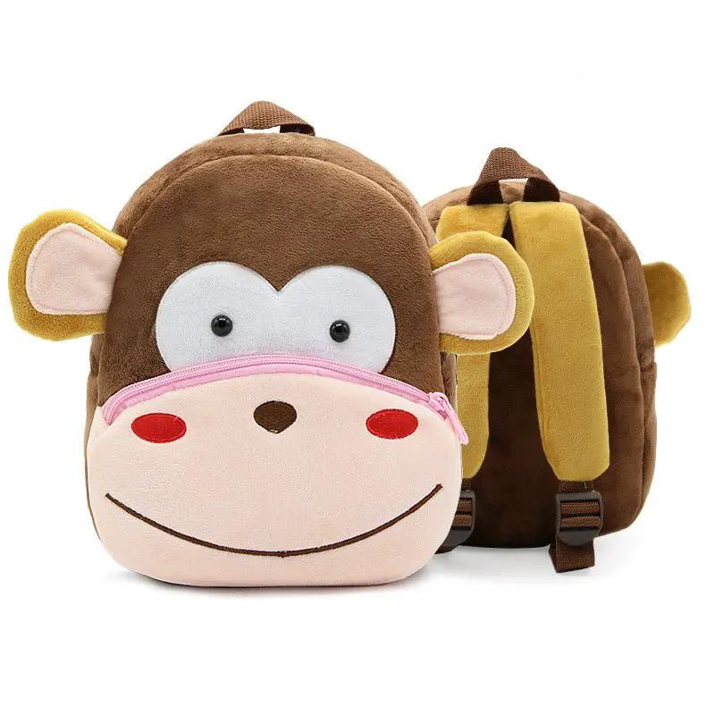 Kindergarten Kids Small School Bag Animal Backpack Cartoon Cute Cloth Bag With Zipper Pocket by null