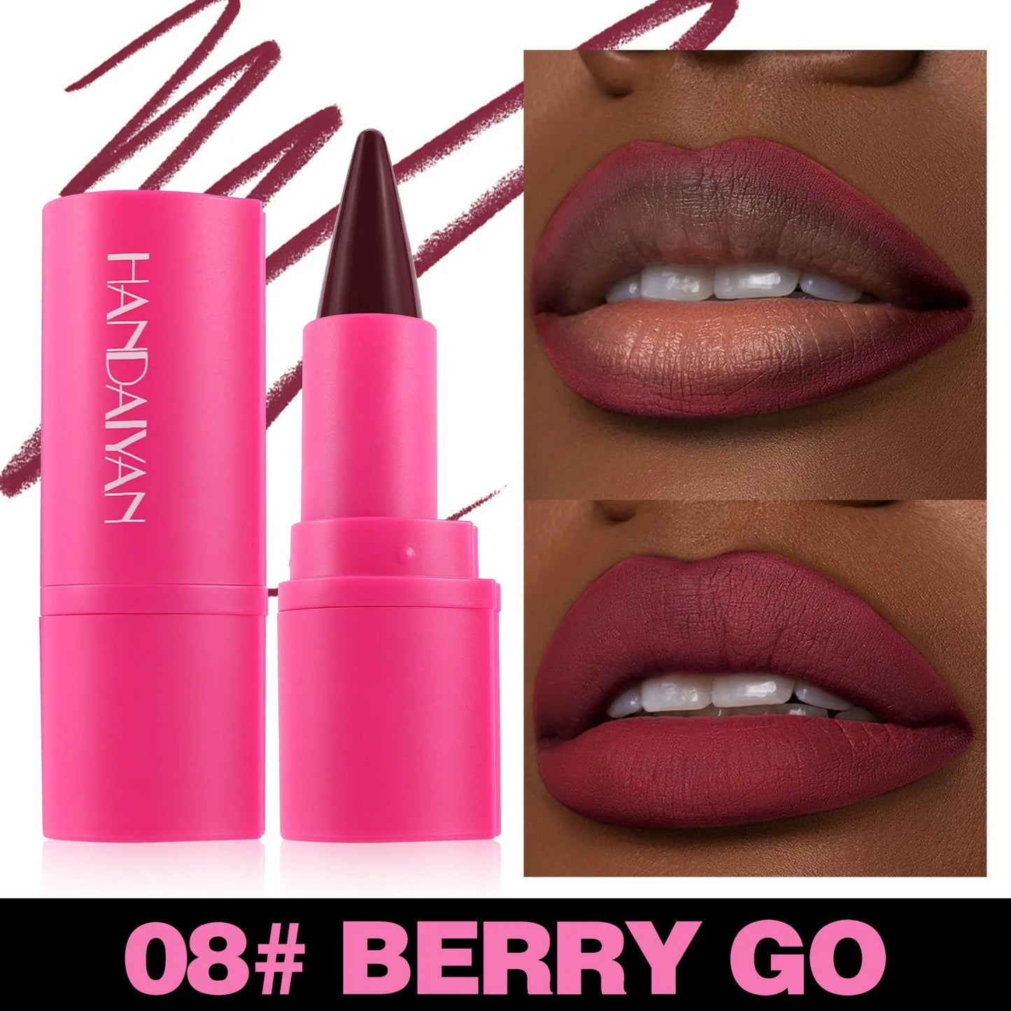Matte Lipstick And Lip Liner 2 In 1 Duo Set With 8 Shade Collection For Long Lasting Defined Lips by null