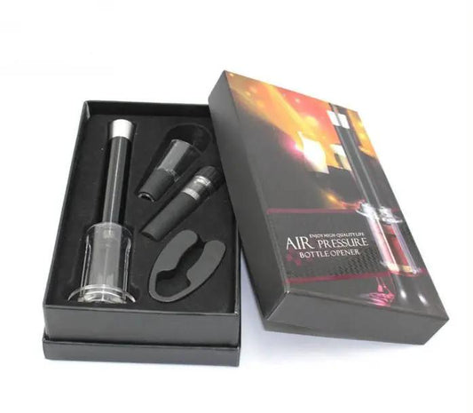 Aluminum Pneumatic Bottle Opener Set Four Piece Premium Wine Opener Kit with Aluminum Tube by null