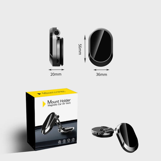 Folding Magnetic Metal Car Phone Holder With Adjustable Arms For Dashboard And Windshield by null