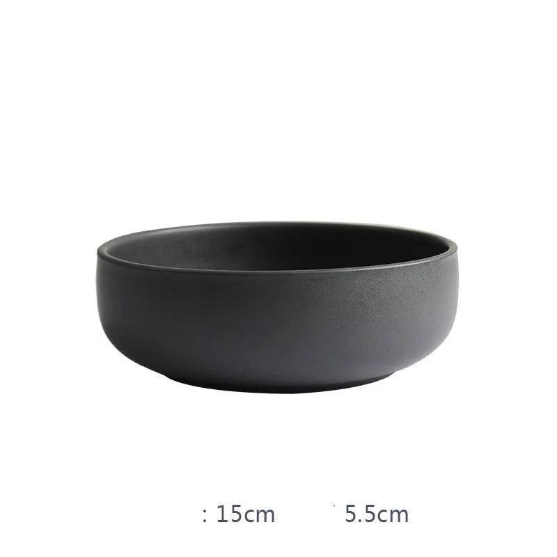 Nordic Ceramic Dinnerware Set With Deep Rice Bowl And Steak Plate New Bone China Matt Glaze Microwave Safe by null