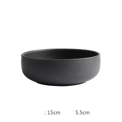 Nordic Ceramic Dinnerware Set With Deep Rice Bowl And Steak Plate New Bone China Matt Glaze Microwave Safe by null