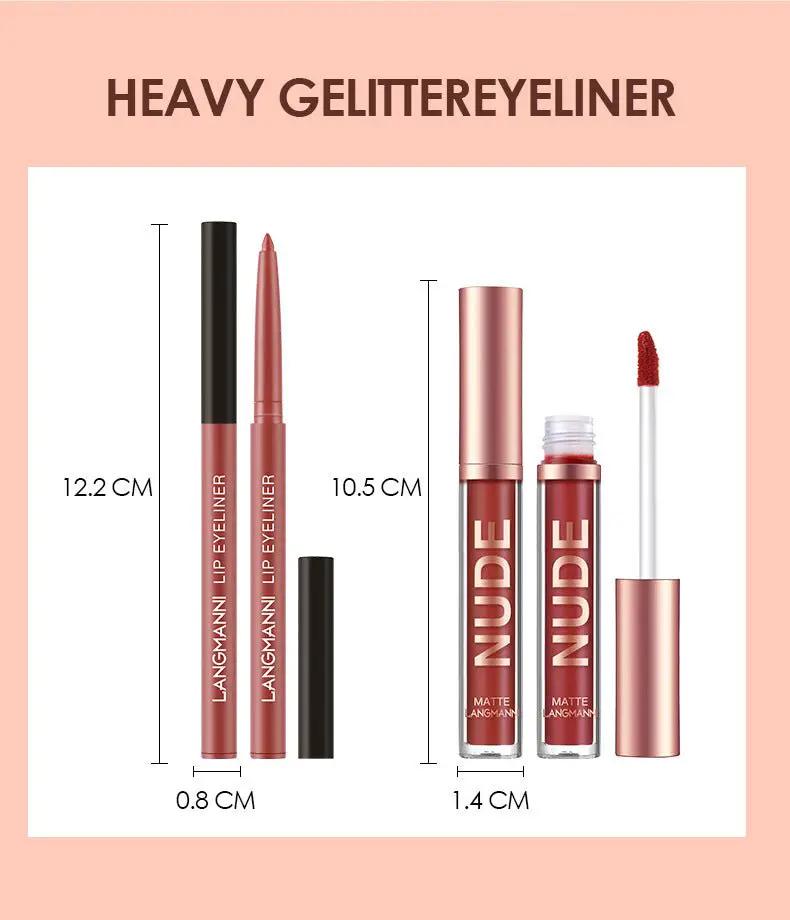 12 Piece Matte Lipstick And Lip Liner Set Waterproof Long Lasting Color For Every Look Gift Set by null