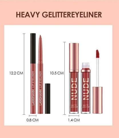 12 Piece Matte Lipstick And Lip Liner Set Waterproof Long Lasting Color For Every Look Gift Set by null