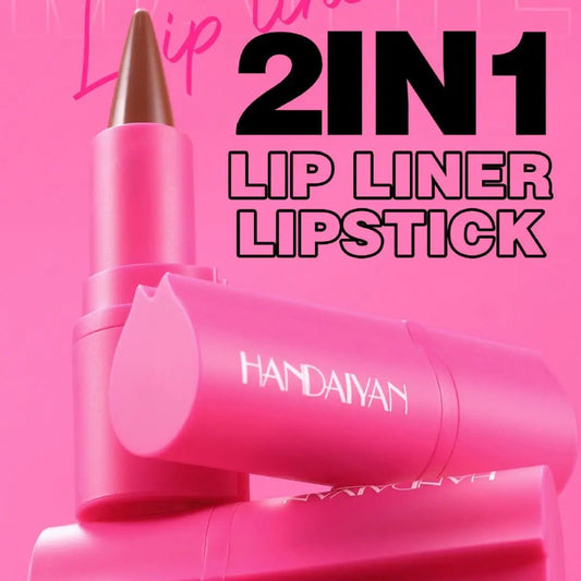 Matte Lipstick And Lip Liner 2 In 1 Duo Set With 8 Shade Collection For Long Lasting Defined Lips by null