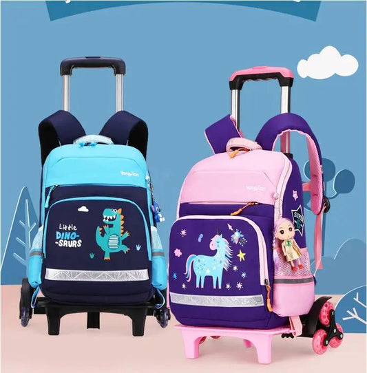 Korean Detachable Trolley Bag For Elementary School Students Lightweight 36 55L Breathable Red And Black by null
