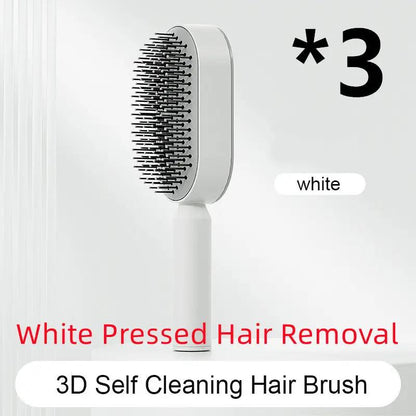 Self Cleaning Hair Brush For Women One-key Cleaning Hair Loss Airbag Massage Scalp Comb Anti-Static Hairbrush by null