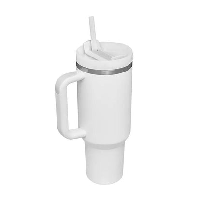 40 Oz Stainless Steel Insulated Tumbler With Handle Travel Coffee Cup For Office And Gym by null
