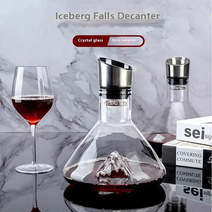 Hot-selling Iceberg Waterfall Wine Decanter Creative Transparent Lead-Free Crystal Glass Wine Dispenser Barware Quick Decanters by Zeny Home & Beauty