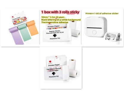 Portable Mini Thermal Label Printer Home Photo Printer Student Wrong Question Printer Bluetooth-compatible Mini Label Printer Price Tag by null