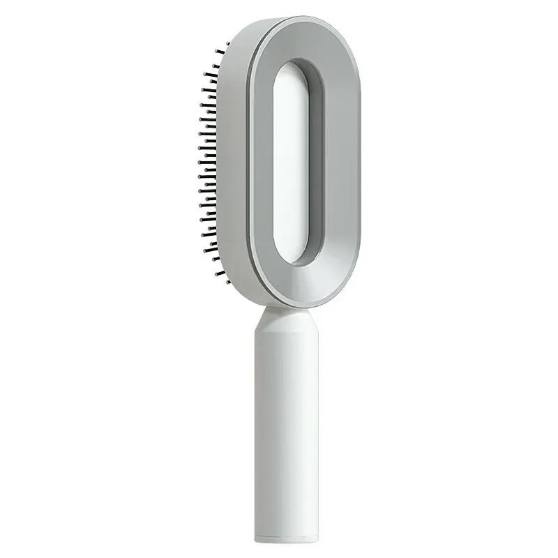 Self Cleaning Hair Brush For Women One-key Cleaning Hair Loss Airbag Massage Scalp Comb Anti-Static Hairbrush by null