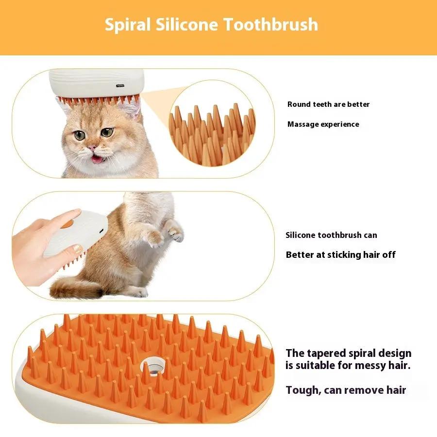USB Rechargeable Pets Steam Brush Spray Massage Comb Pet Grooming Tools Cat Steam Comb Pet Products by Zeny Home & Beauty
