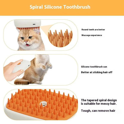 USB Rechargeable Pets Steam Brush Spray Massage Comb Pet Grooming Tools Cat Steam Comb Pet Products by Zeny Home & Beauty