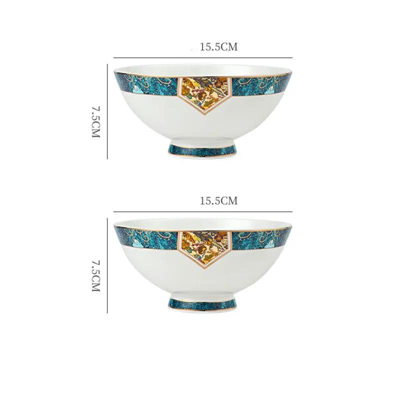 Nordic Style Porcelain Dinner Plates Set Ceramic Round Plates With Plants And Flowers Design by null