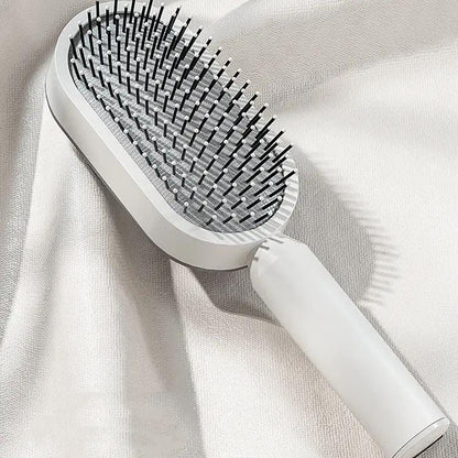 Self Cleaning Hair Brush For Women One-key Cleaning Hair Loss Airbag Massage Scalp Comb Anti-Static Hairbrush by null
