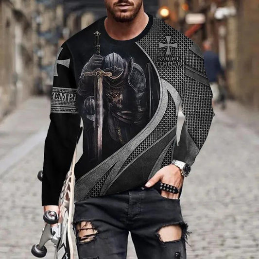 Men's Long-sleeved T-shirts Thin Tops Trendy Clothes by Zeny Home & Beauty