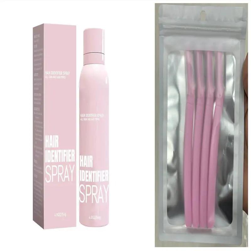 Hair Identifier Spray Set For Face Shaving Dermaplaner Skin Care Moisturizing Spray With Spatula by null