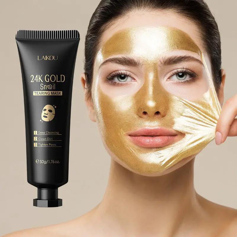 Gold Foil Snail Tear Off Mask Hydrating 50g Deep Hydration Facial Mask For Radiant Skin by null