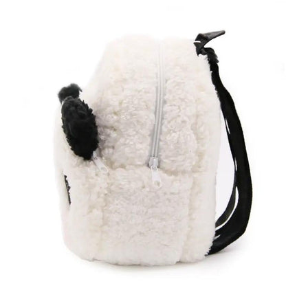 Panda Cotton School Bag For Children Small Size Breathable Certificate Bag Bow Accent No Shoulder Straps by null