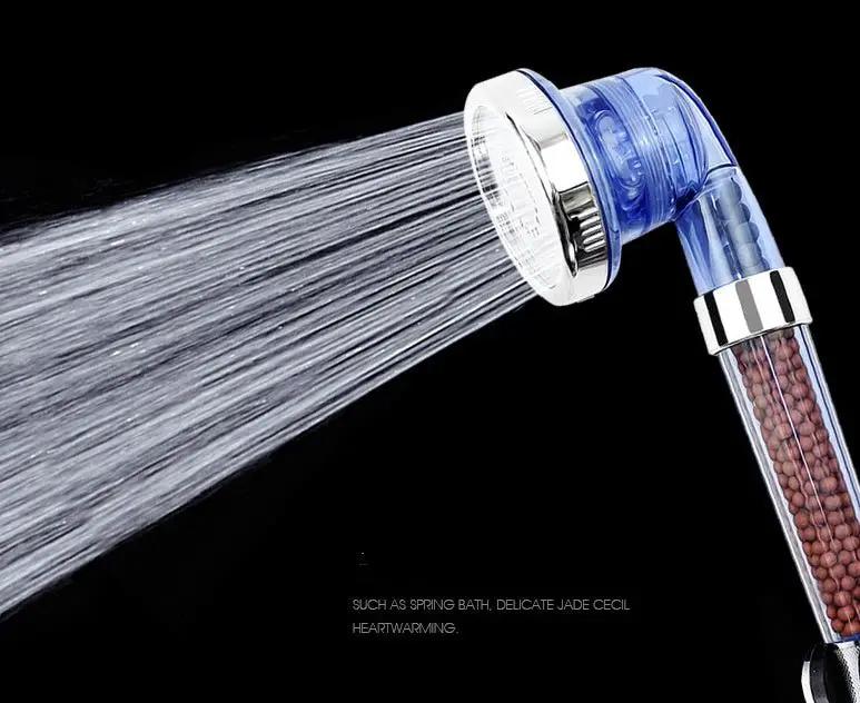 Pressurized Negative Ion Shower Head With Three Mode Water Outlet And Massage Spray by null