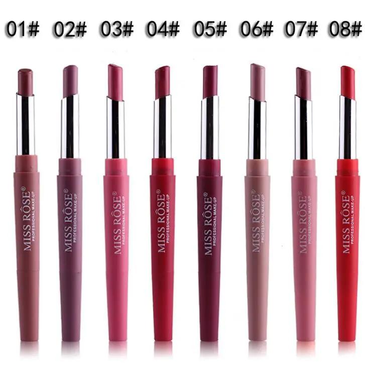 Three In One Lipstick Pen With Lip Liner Dual Ended Tool For Precise Lip Liner And Rich Lip Color by null