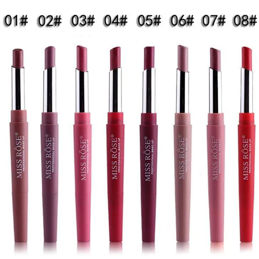 Three In One Lipstick Pen With Lip Liner Dual Ended Tool For Precise Lip Liner And Rich Lip Color by null