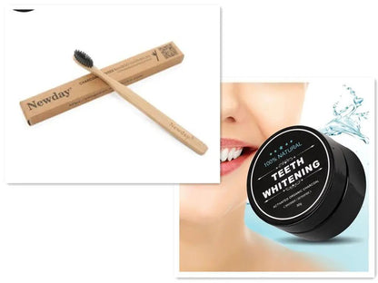 Activated Coconut Charcoal Teeth Whitening Powder For Oral Hygiene And Healthy Gums by null