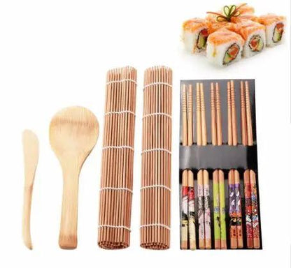 Premium Sushi Tool Set With Rolling Mat And Kitchen Utensils For Homemade Sushi Making Kit by null