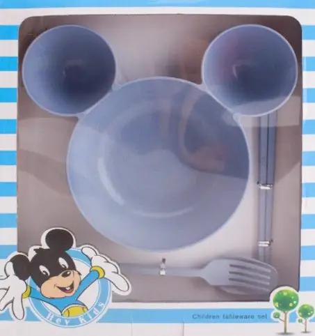 Wheat Straw Childrens Cartoon Bowl Set With Mickey Theme Kids Tableware Eco Friendly Gift by null