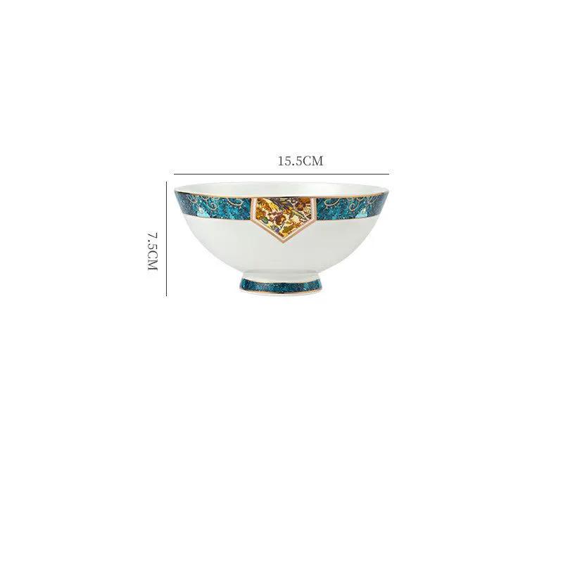 Nordic Style Porcelain Dinner Plates Set Ceramic Round Plates With Plants And Flowers Design by null