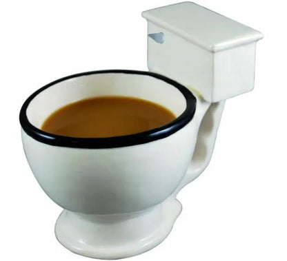 Toilet Shaped Ceramic Coffee Mug With Sturdy Handgrip 280 Milliliter Capacity Quirky Kitchen Decor Gift by null