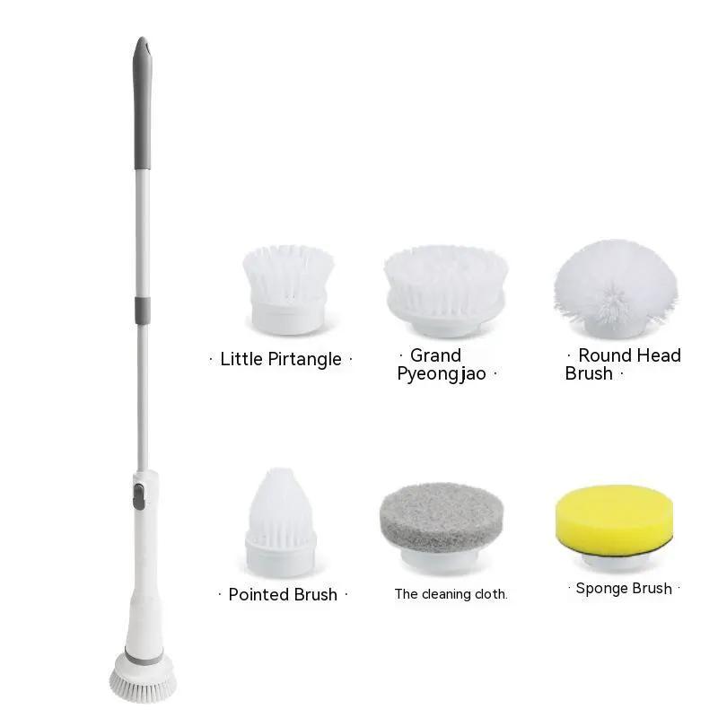 Telescopic Electric Scrubber With Long Handle For Walls And Tight Spaces Multifunctional Cleaning Brush by null