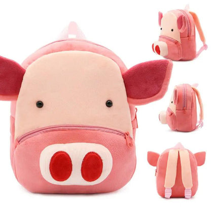 Kindergarten Kids Small School Bag Animal Backpack Cartoon Cute Cloth Bag With Zipper Pocket by null