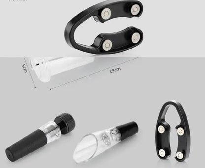 Aluminum Pneumatic Bottle Opener Set Four Piece Premium Wine Opener Kit with Aluminum Tube by null