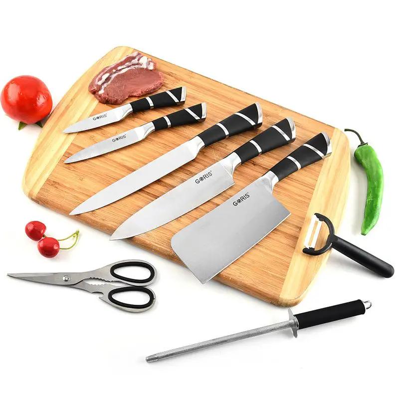 Kitchen Knife Set With Stainless Steel 430 Handle And TPR Grip For Durable Kitchen Knives by null