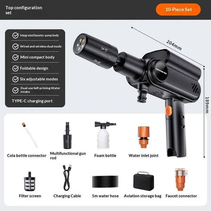 Portable Car Washer Gun With Wireless Technology For Cordless High Pressure Cleaning And Easy Vehicle Wash by null