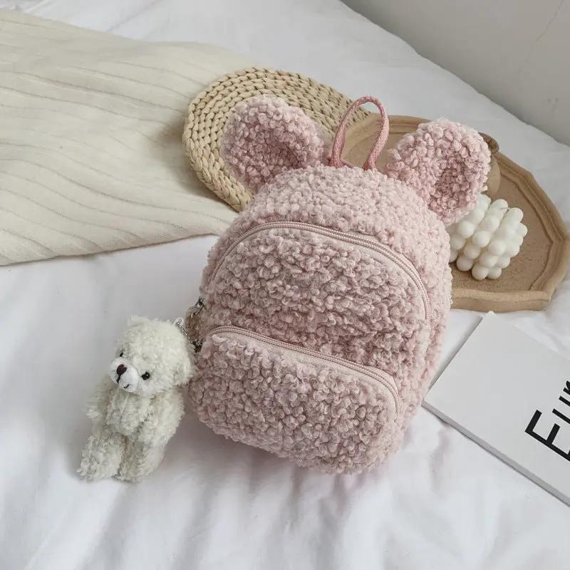 Wild Travel Cartoon School Backpack For Kids Woolen Cloth Mini Student Bag With Adjustable Straps 19cm By 13cm By 19cm by null