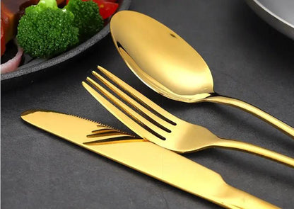 Stainless Steel 24 Piece Cutlery Set With One Piece Molded Construction For Everyday Dining And Place Settings by null
