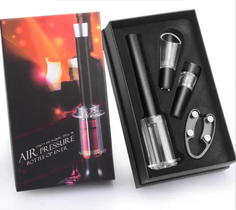 Aluminum Pneumatic Bottle Opener Set Four Piece Premium Wine Opener Kit with Aluminum Tube by null