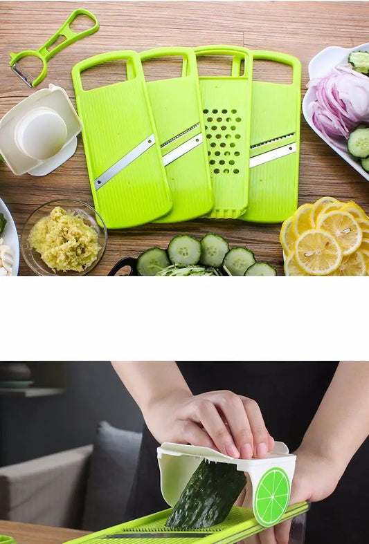 Multifunction Kitchen Slicer Grater Wave Cutter Peeler Shredder For Vegetables Carrot Cucumber Stainless Steel by null