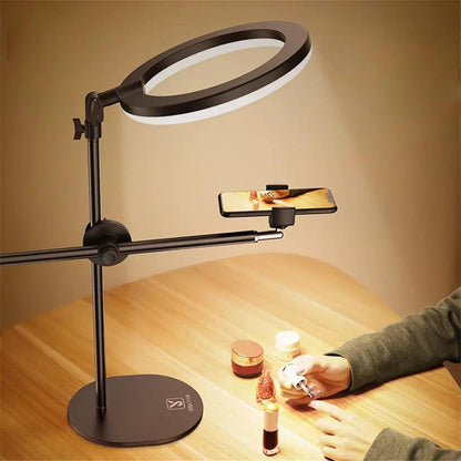 Mobile Phone Bracket Fill Light For Live Streaming Desktop Desk Mount Universal Black by null