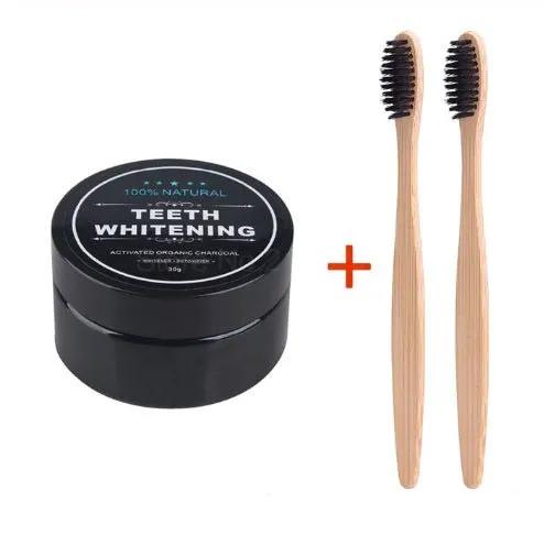 Activated Coconut Charcoal Teeth Whitening Powder For Oral Hygiene And Healthy Gums by null