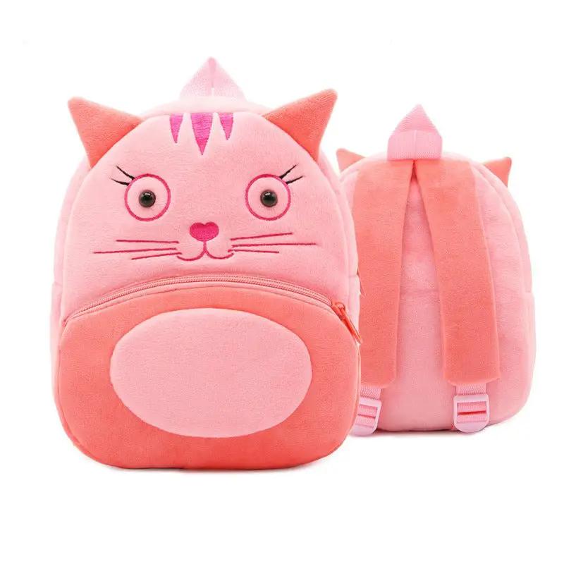 Kindergarten Kids Small School Bag Animal Backpack Cartoon Cute Cloth Bag With Zipper Pocket by null