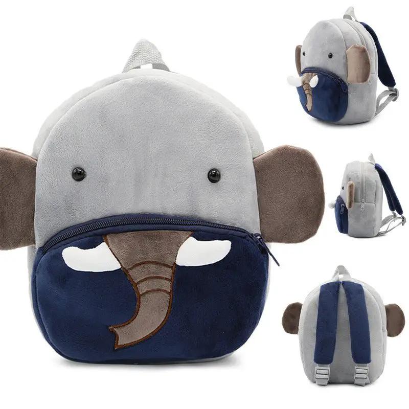 Kindergarten Kids Small School Bag Animal Backpack Cartoon Cute Cloth Bag With Zipper Pocket by null