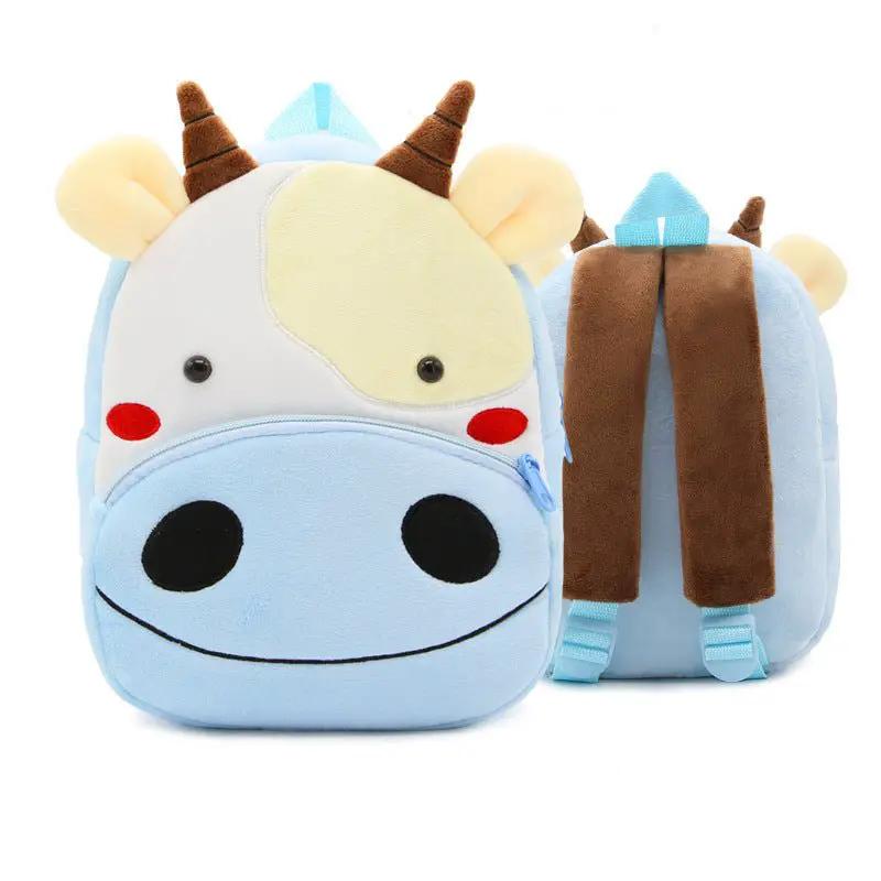 Kindergarten Kids Small School Bag Animal Backpack Cartoon Cute Cloth Bag With Zipper Pocket by null