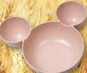 Wheat Straw Childrens Cartoon Bowl Set With Mickey Theme Kids Tableware Eco Friendly Gift by null