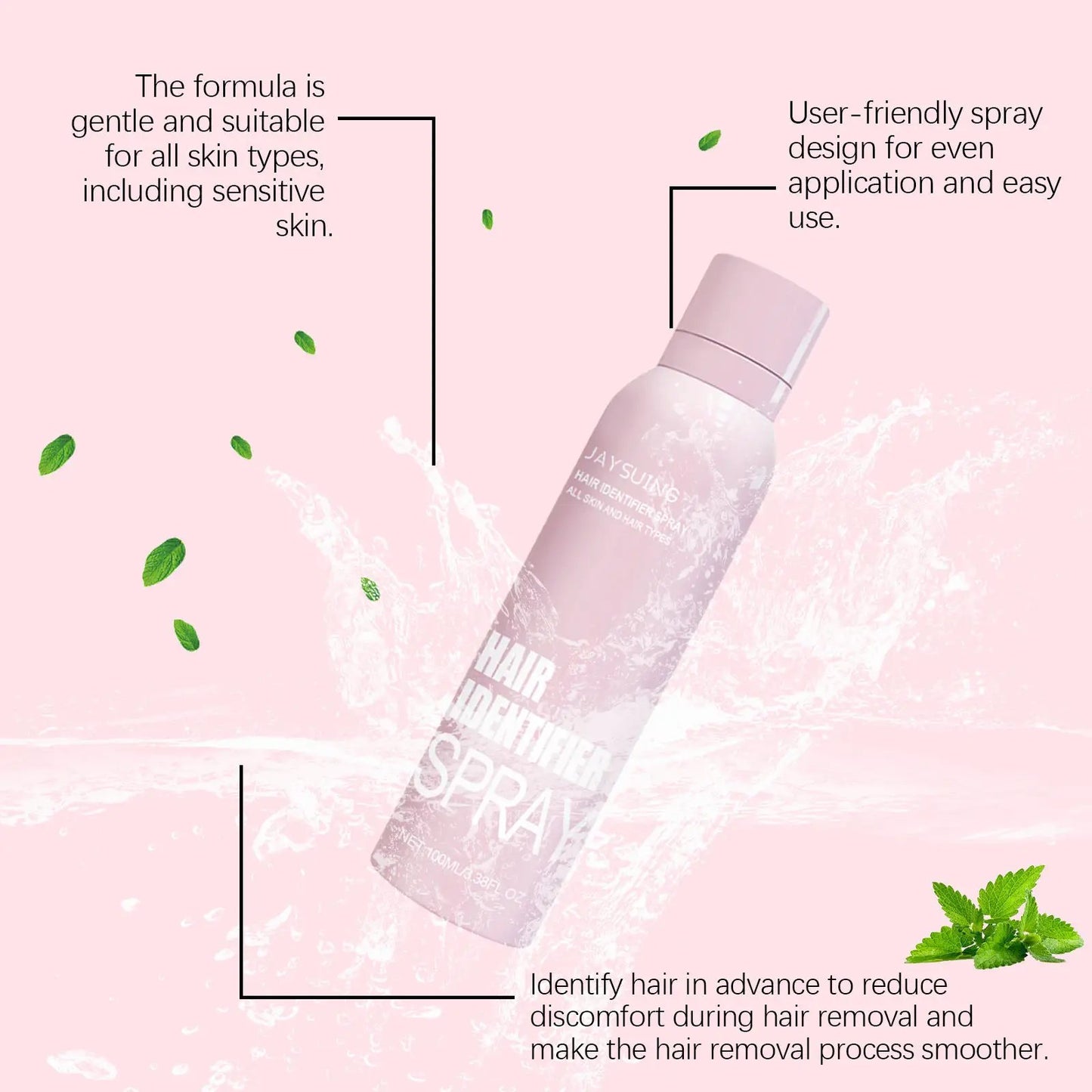 Hair Identifier Spray Set For Face Shaving Dermaplaner Skin Care Moisturizing Spray With Spatula by null